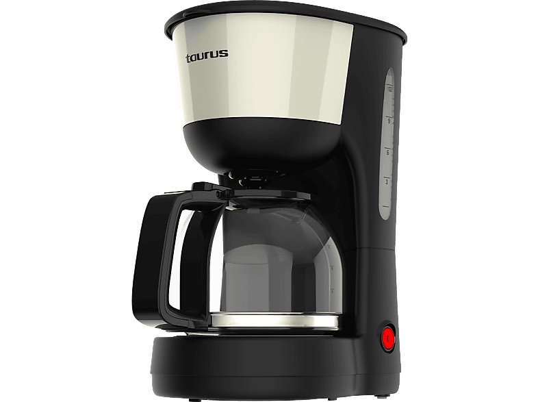 REACONDICIONADO Seminuevo Muy bueno Cafetera de goteo - Taurus Verona Vintage Cream, 1000 W, Jarra cristal, Sistema antigoteo, Cuchara dosificadora