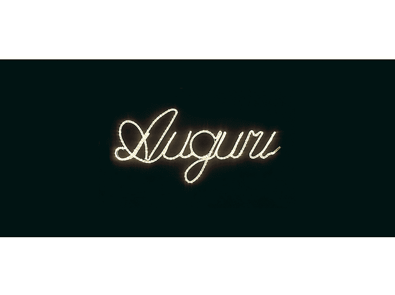 Decorazione Luminosa LED Lyvia Scritta Auguri 137x60cm, Bianco Caldo