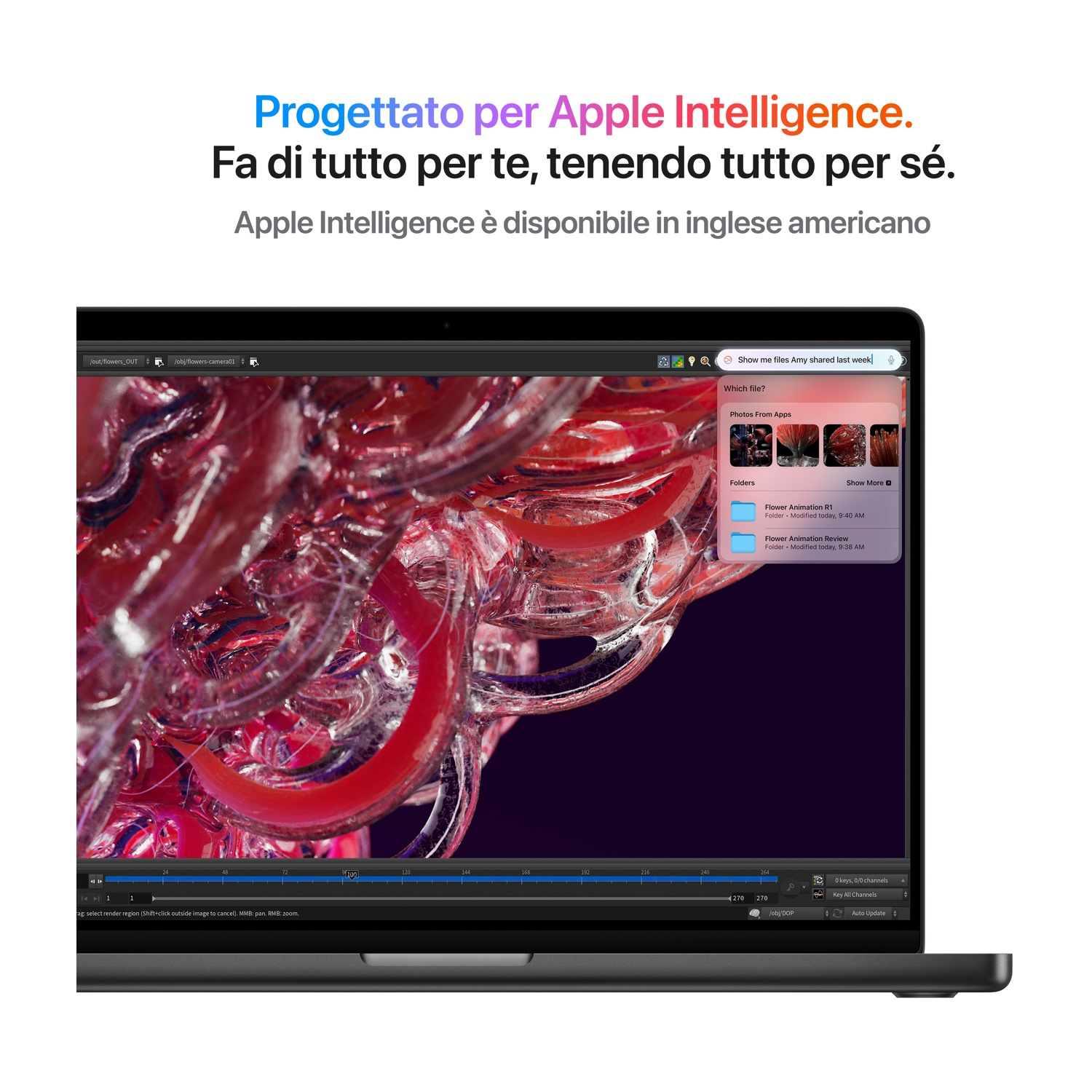 Lo schermo del laptop mostra vortici astratti rossi e grigi.