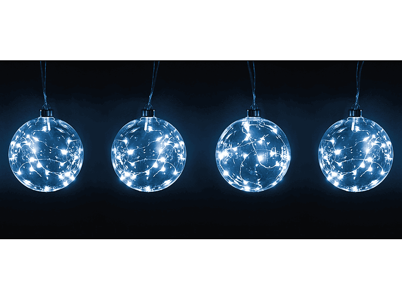 Ghirlanda luminosa LYVIA 4 Sfere 80Led luci decorative LED per casa e feste, catena da interno, Bianco Freddo
