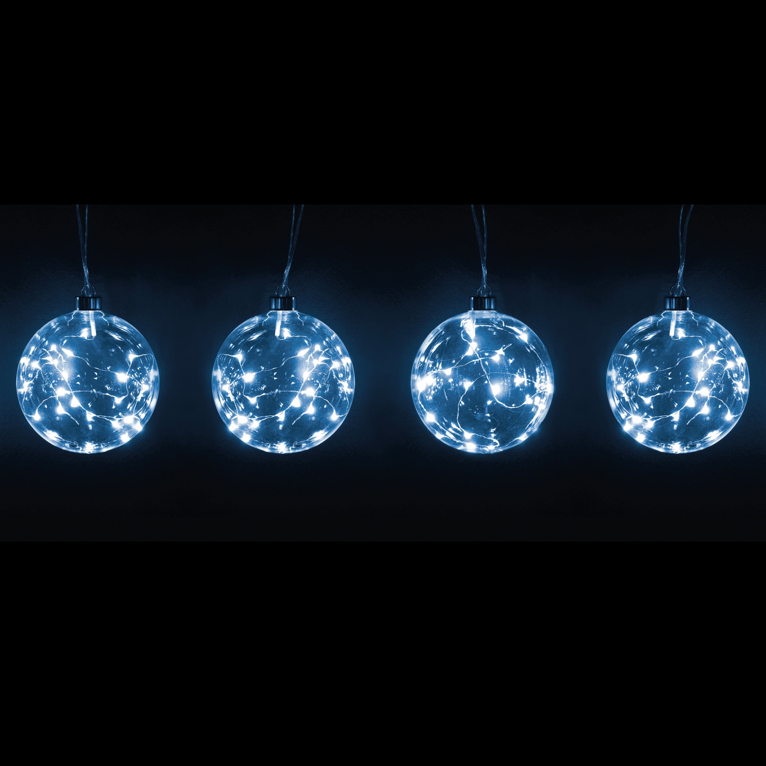 Ghirlanda luminosa Lyvia 4 Sfere 48Led, Bianco Freddo