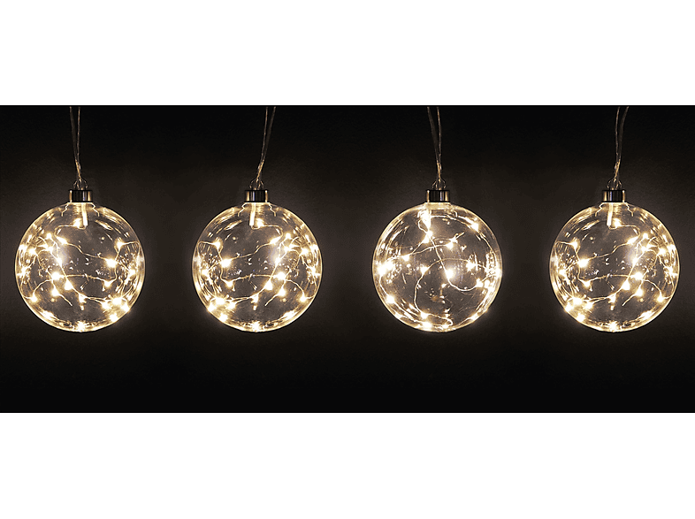 Ghirlanda luminosa LYVIA 4 Sfere 48Led luci decorative LED per casa, feste e ambienti interni, Bianco Caldo