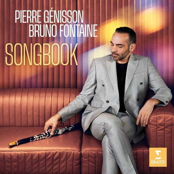 Album borító: Férfi öltönyben ül a kanapén, klarinétot tart. Szöveg: Pierre Génisson, Songbook.