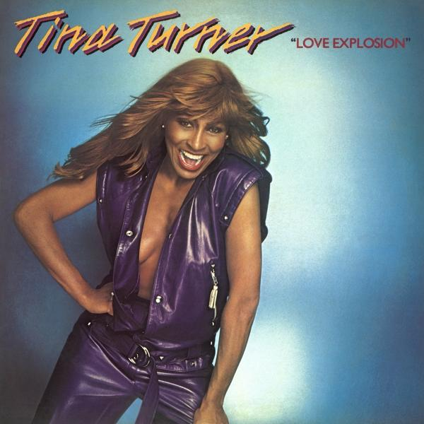 Album borító: Tina Turner lila ruhában, mosolyog. Cím: Love Explosion.