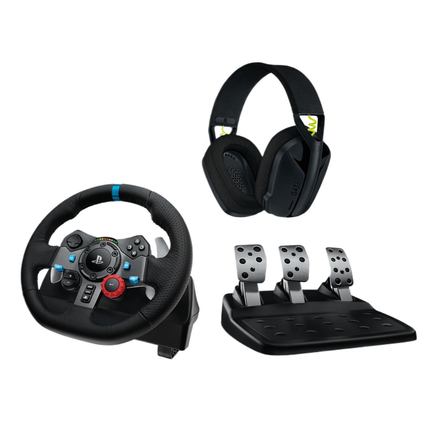 Logitech G G435 Gaming Headset + G29 Driving Force Playstation 4 5 Pc Gaming Stuurwiel