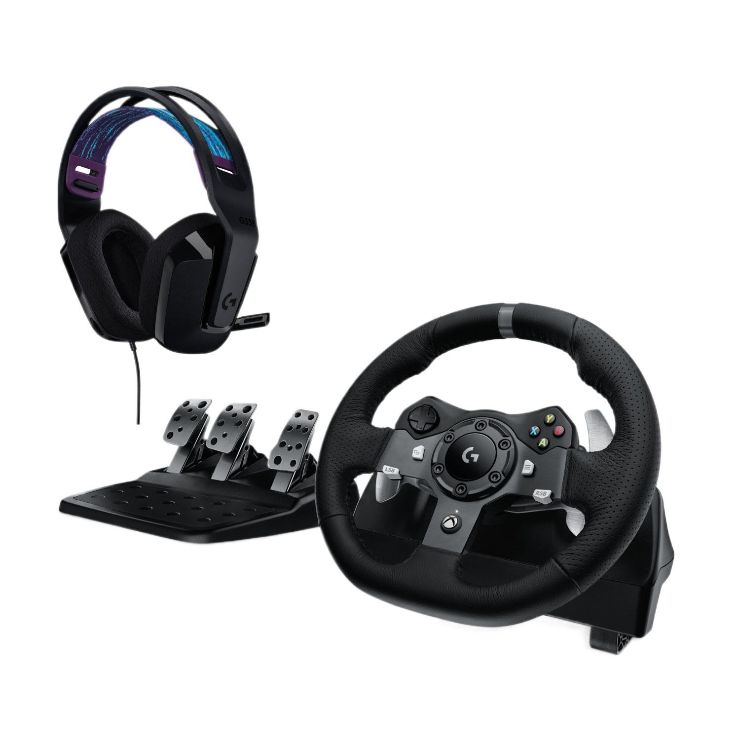 Logitech G G335 Gaming Headset +g920 Driving Force Xbox Series S X Pc Gaming Stuurwiel