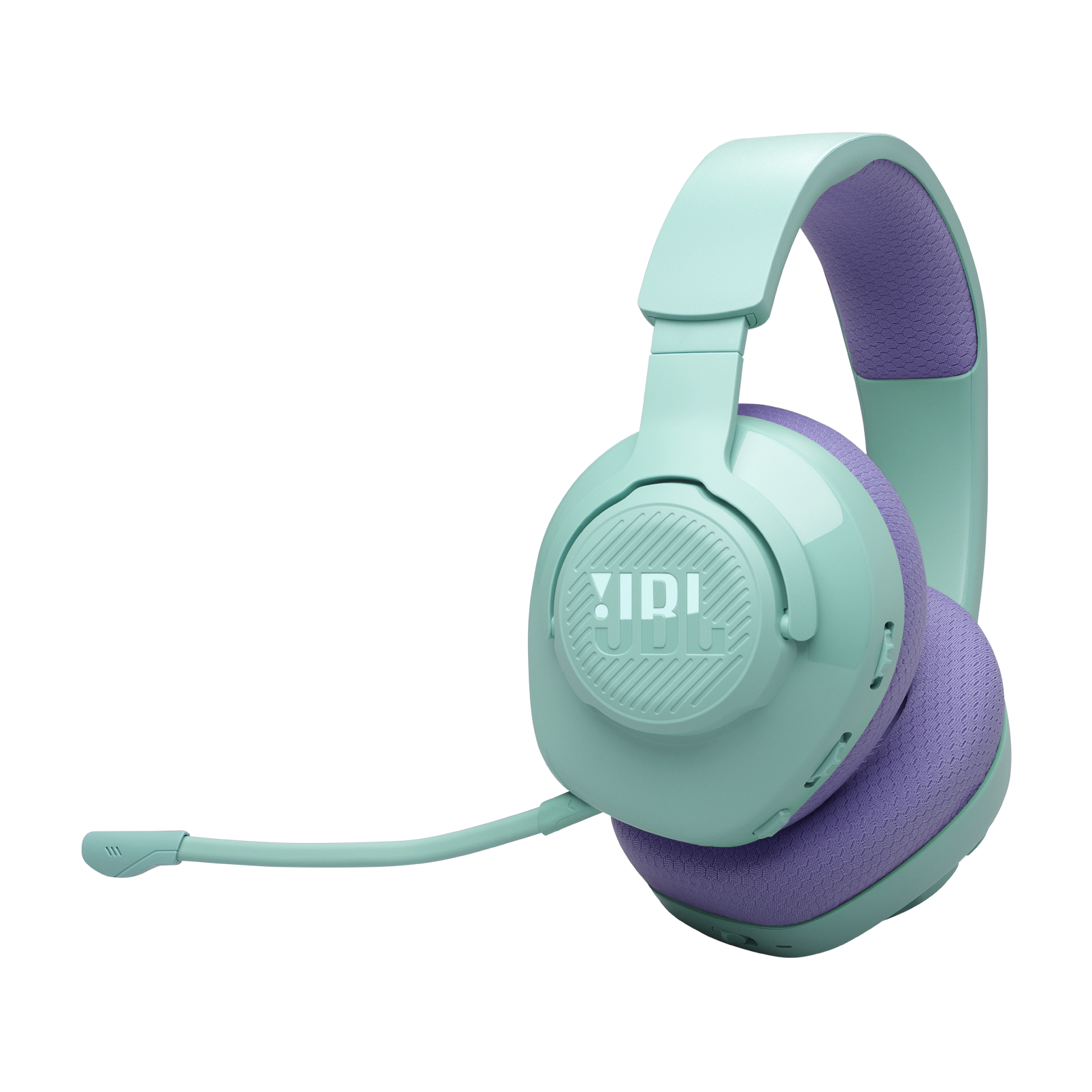 Nane ve mor JBL kulaklık, mikrofonlu. Siyah arka plan. JBL logosu görünür.