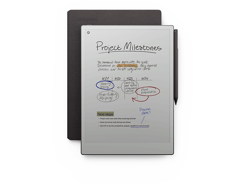 REMARKABLE Paper Pro + Marker Plus + Book Folio Pro Basalt E-ink