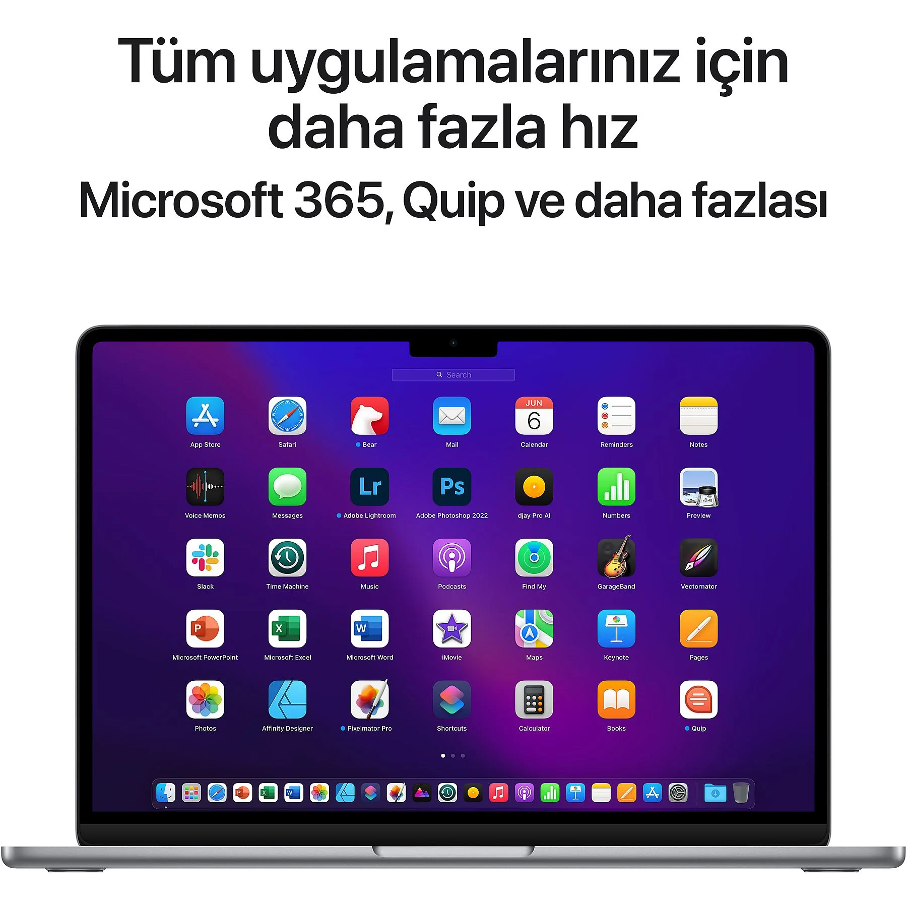 Çeşitli uygulama simgeleri görüntüleyen bir dizüstü bilgisayar ekranı.