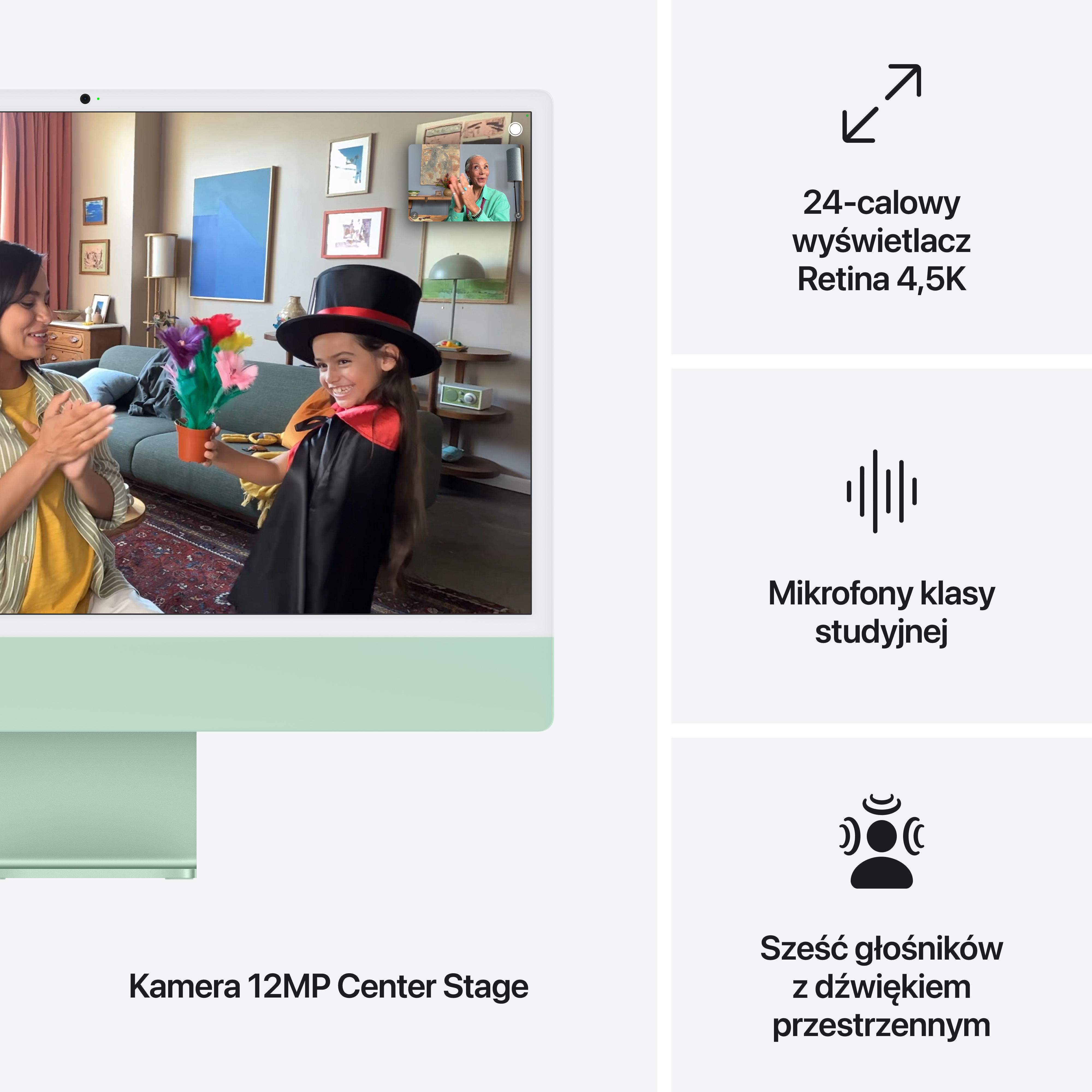 Komputer All-in-One APPLE iMac 24 Retina 4.5K M4 10C/24GB/512GB SSD/10C GPU/macOS Zielony MD2Q4ZE/A