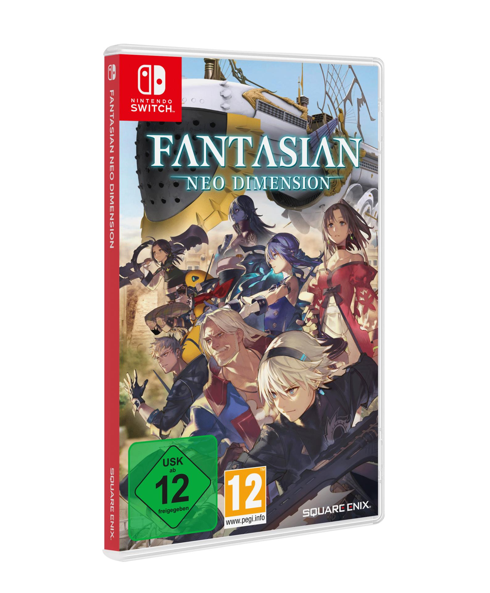 Spielbox für Fantasian Neo Dimension. Das Cover zeigt mehrere Charaktere und den Spieletitel.