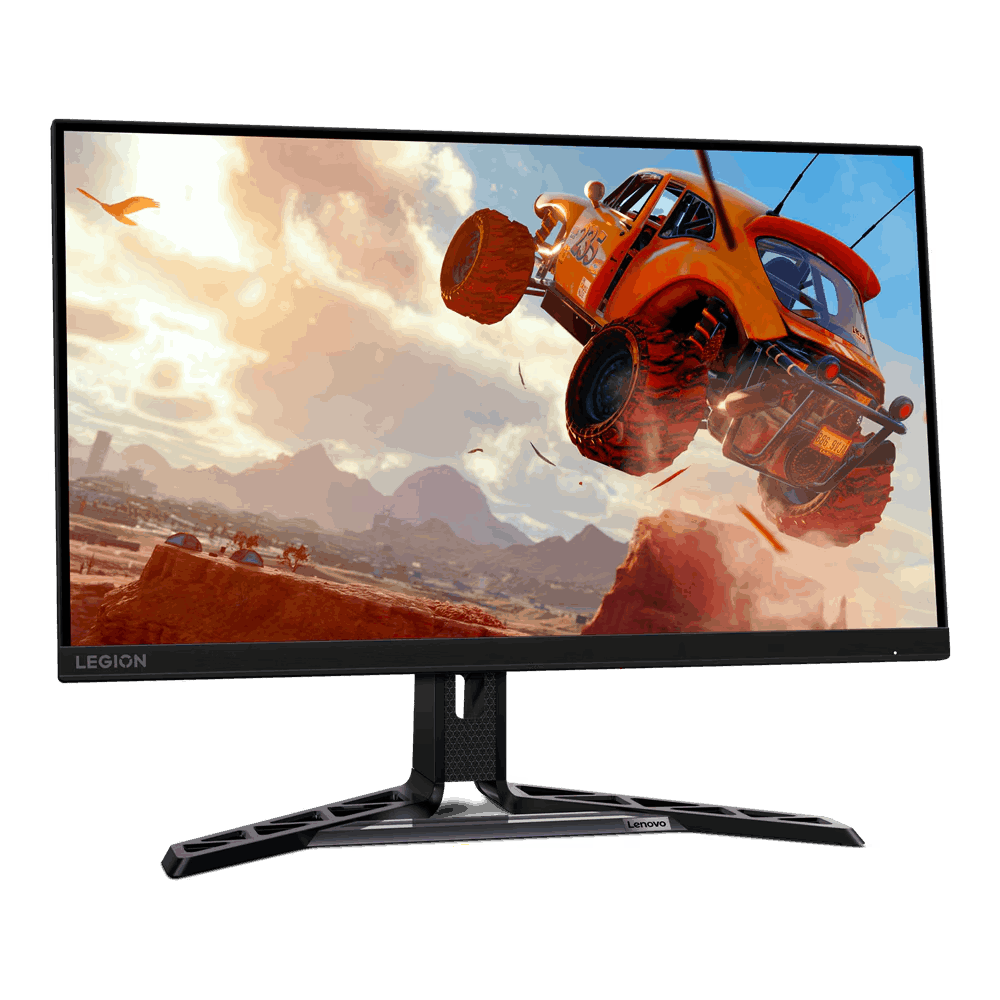 Monitor de juegos que muestra un coche saltando.