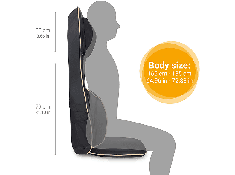 Medisana 88939 MC 825 Shiatsu-Akupressur-Massagesitzauflage, mit Beige Naht — Foto 3 von 4