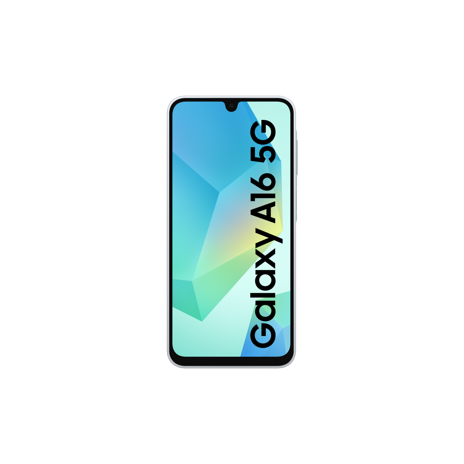Samsung Galaxy A16 5G telefoon. Toont het telefoonscherm met een kleurrijke achtergrond.