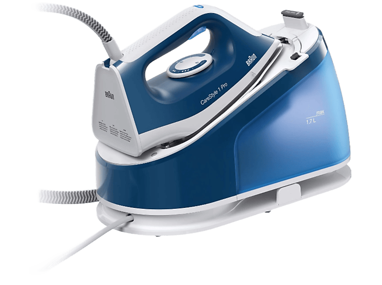 Braun CareStyle Pro Steam IS1512BL, 2200 W, 1.7 l, 6 bar, 380 g/min, Suela SuperCeramic FreeGlide3D, Cerámica, Azul