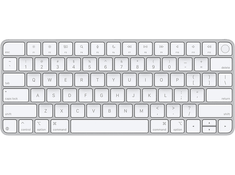 APPLE Magic Keyboard Touch ID (2024) vezeték nélküli BT billentyűzet, US Angol kiosztás, fehér (MXCK3LB/A)