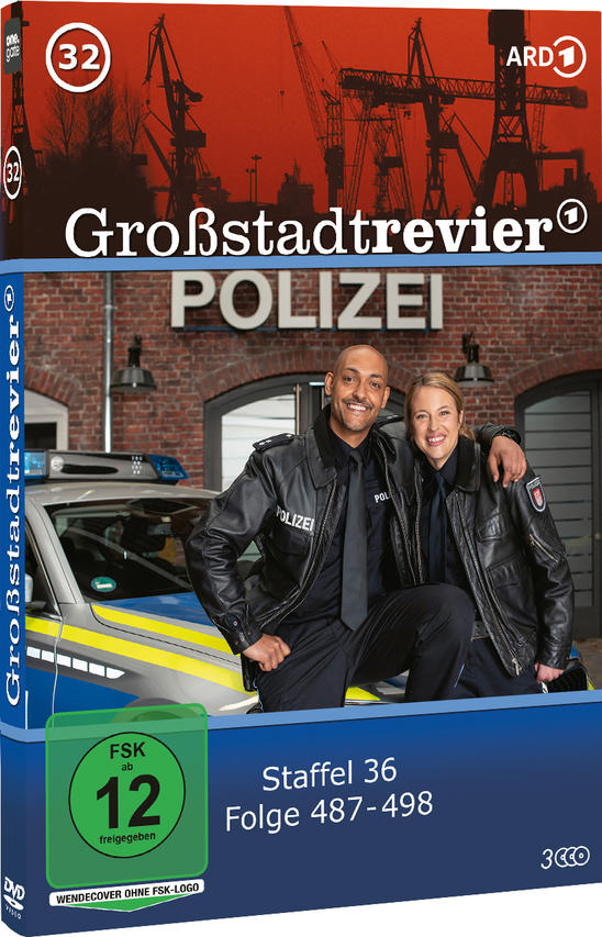 DVD-Hülle mit zwei Polizisten und einem Polizeiauto. Der Titel lautet 'Großstadtrevier'.
