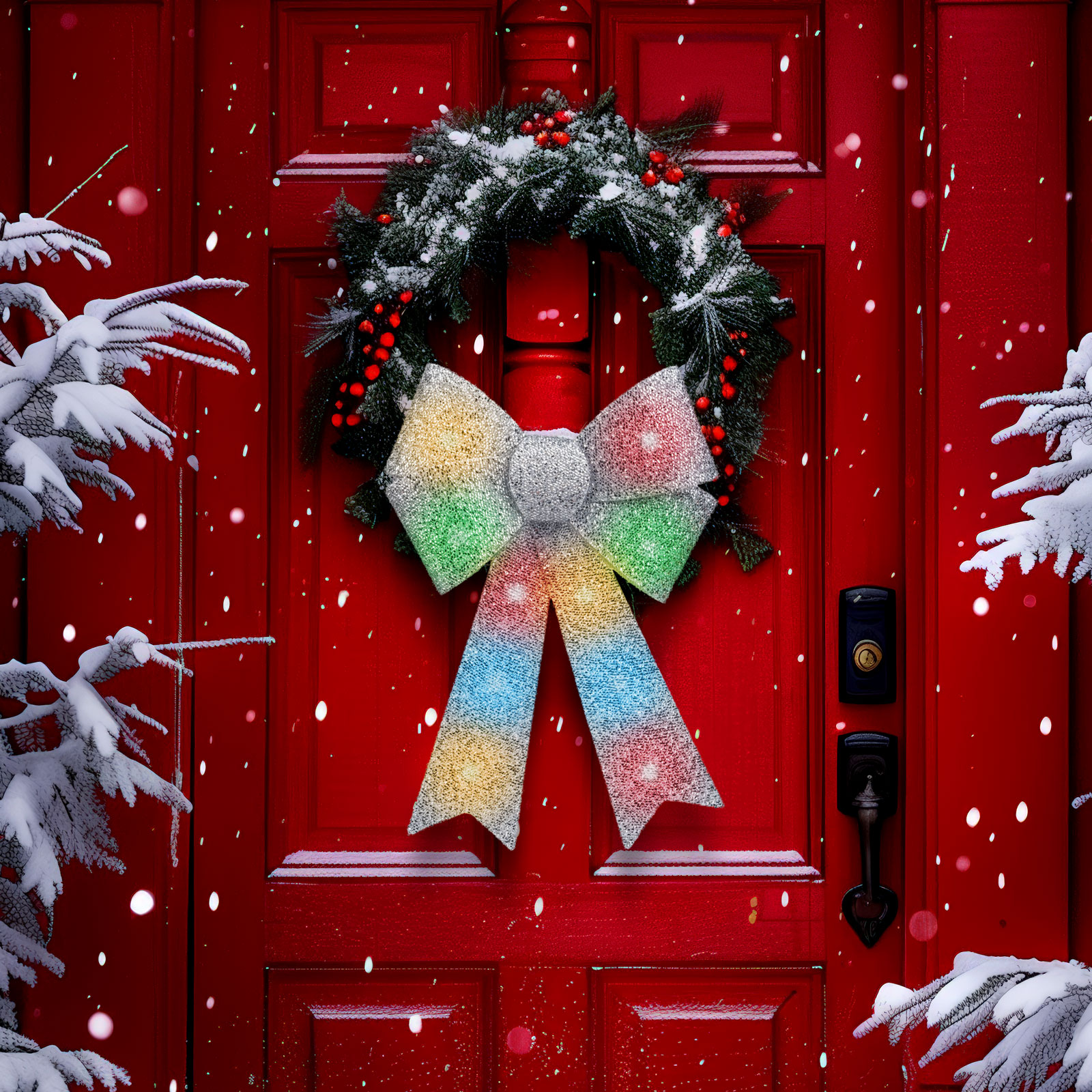 FAMILY DECOR LED-es masni dekoráció, fényes, ezüst, 40x30 cm (58956A)