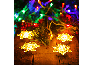 FAMILY CHRISTMAS LED-es jégkristály dekoráció, elemes, 7x7x3 cm (58974)