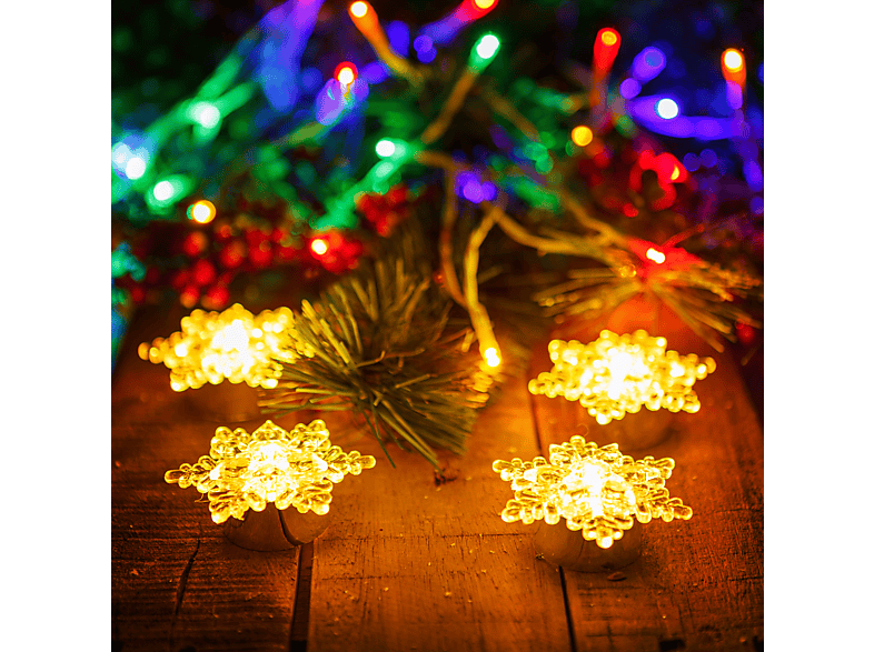 FAMILY CHRISTMAS LED-es jégkristály dekoráció, elemes, 7x7x3 cm (58974)