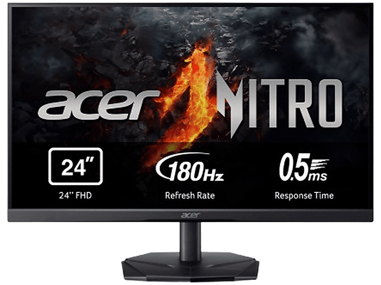 REACONDICIONADO Seminuevo Muy bueno Monitor gaming - Acer Nitro KG241YP3BIP, 24" Full-HD, 180 Hz, 0.5 ms, VA, 1x HDMI 2.0, DP 1.2, FreeSync Premium