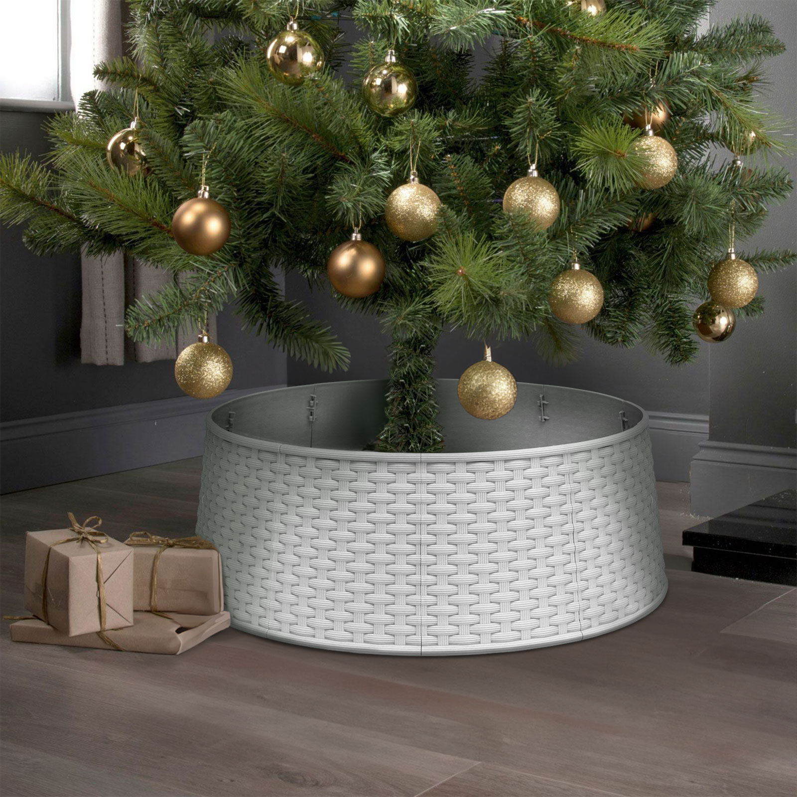 FAMILY CHRISTMAS Karácsonyfatalp takaró, 65x23 cm, fehér (58556A)