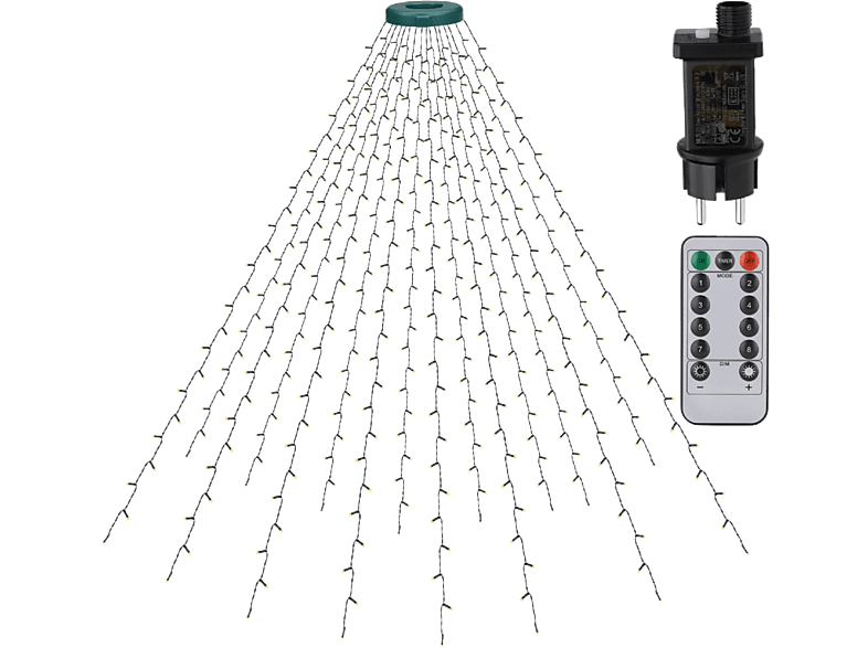 Luces LED - NK-HO340066, 400 LEDS, Tono Cálido, 8 modos de luz, Temporizador, Mando a distancia, Transparente