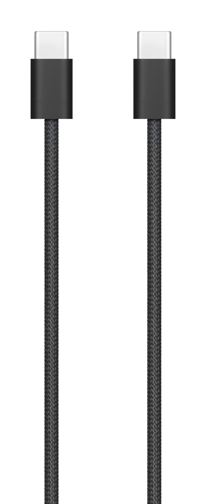 Czarny kabel USB-C z dwoma złączami.