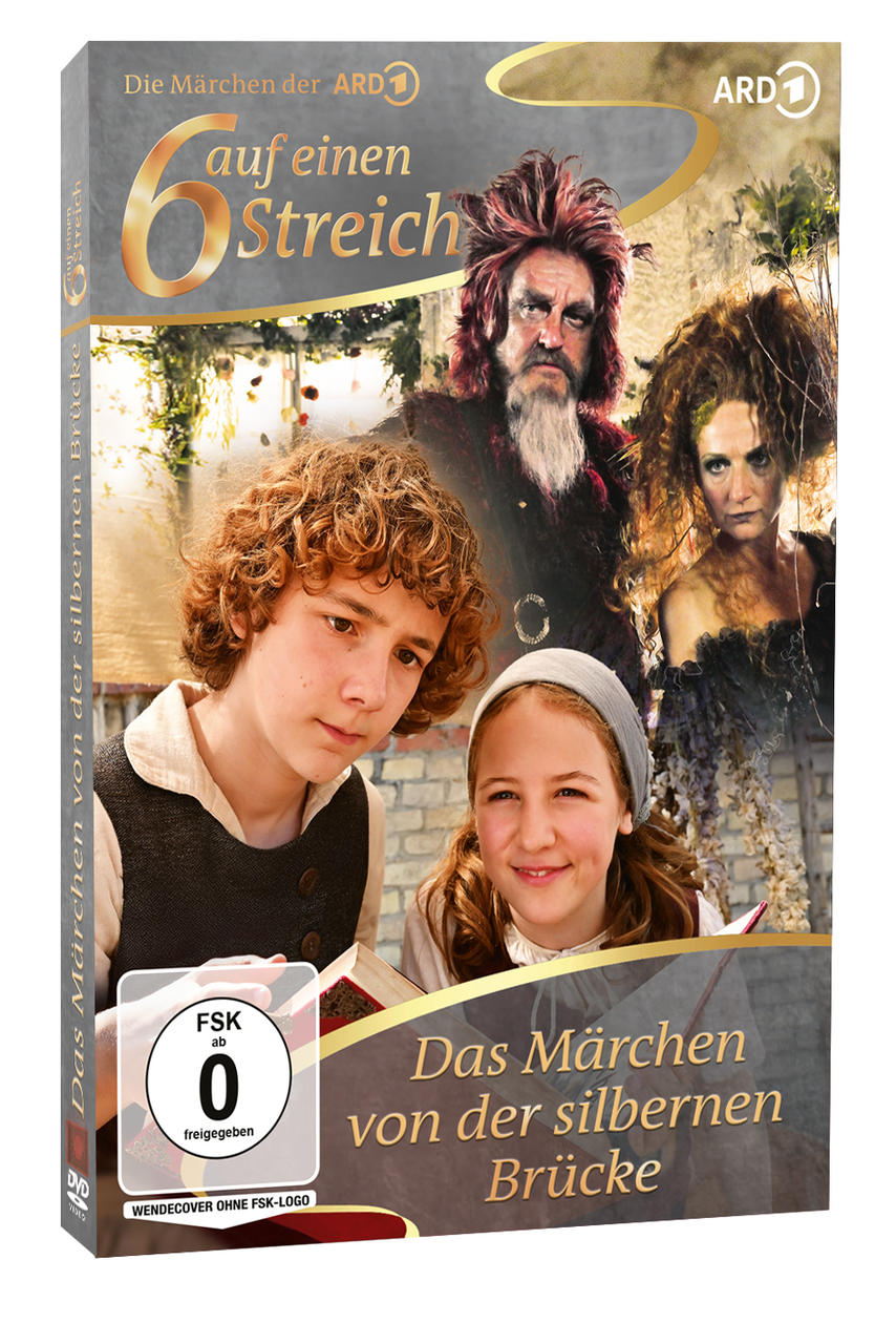 DVD-Cover: Kinder und Schauspieler. Text lautet: Die Märchen der ARD, 6 auf einen Streich, Das Märchen von der silbernen Brücke.