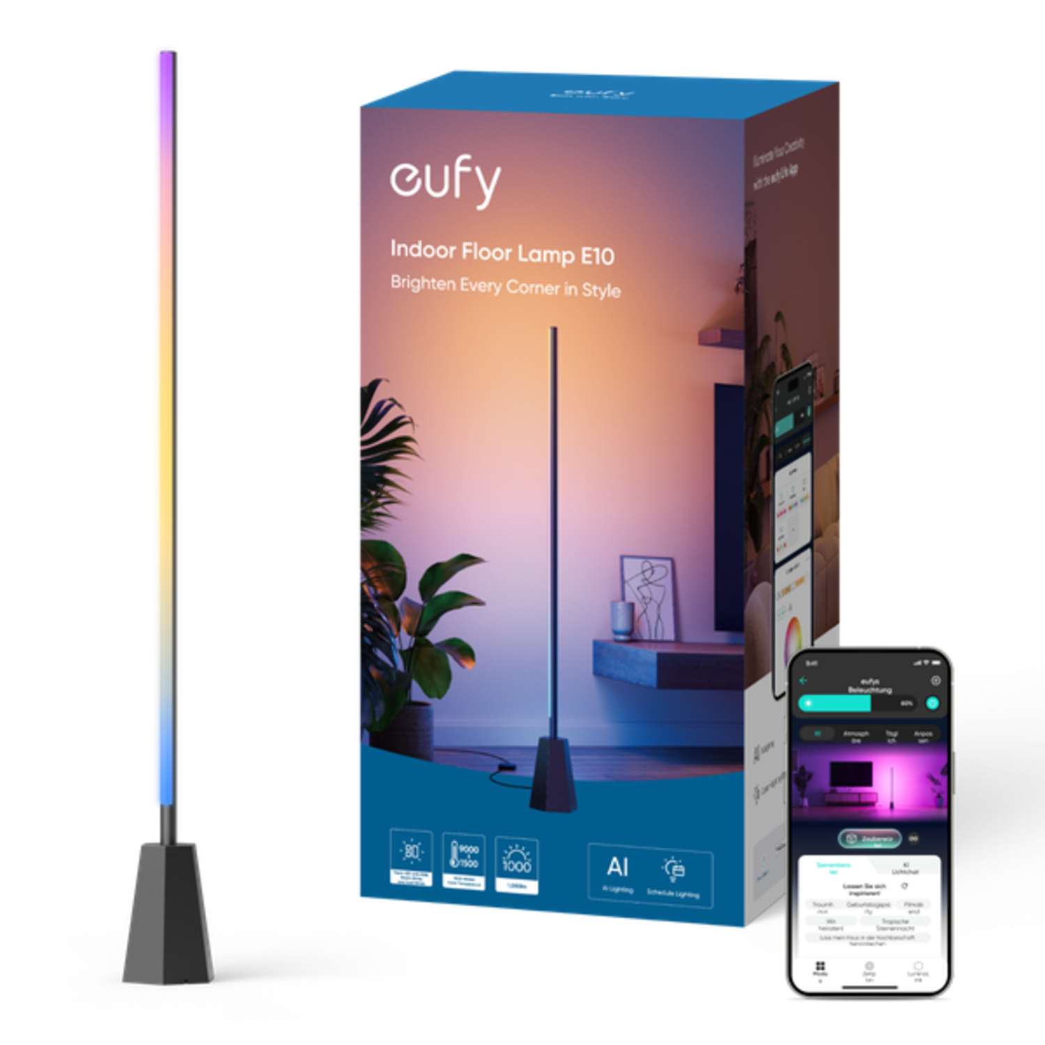 Eufy Indoor Led Floor Lamp E10 Slimme Binnenarmatuur Zwart