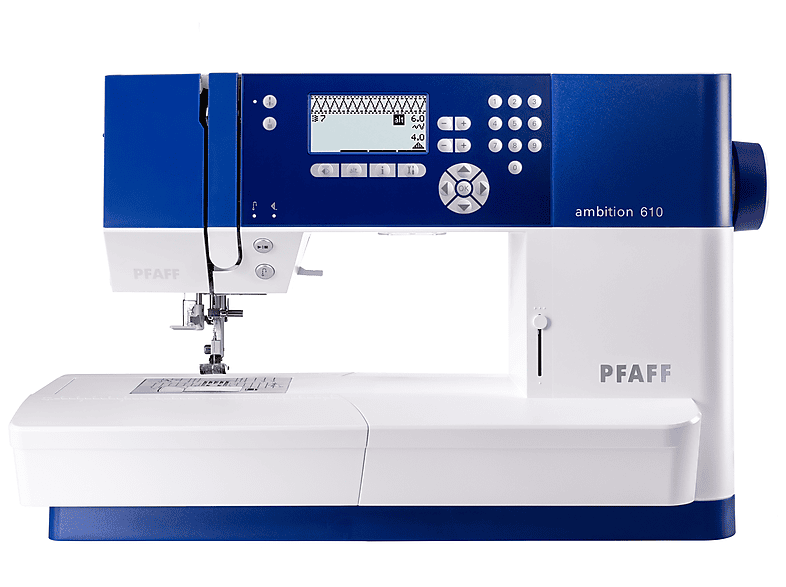 Pfaff ambition™610 Nähmaschine (55 Watt, 110-Stiche, Freiarmnähen, Blau) — Foto 5 von 5