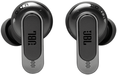 Egy pár fekete JBL fülhallgató.