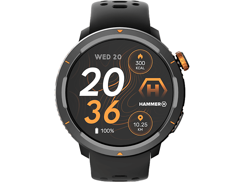 Hammer Watch 2 Lite Smartwatch Zwart/oranje