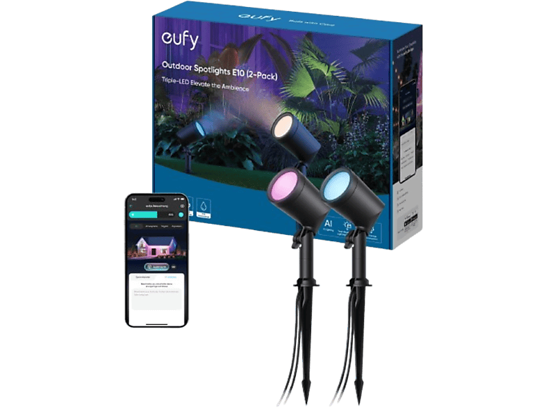 Eufy Buiten Led Spot Light E10 2 Pack Zwart (t8l20311)