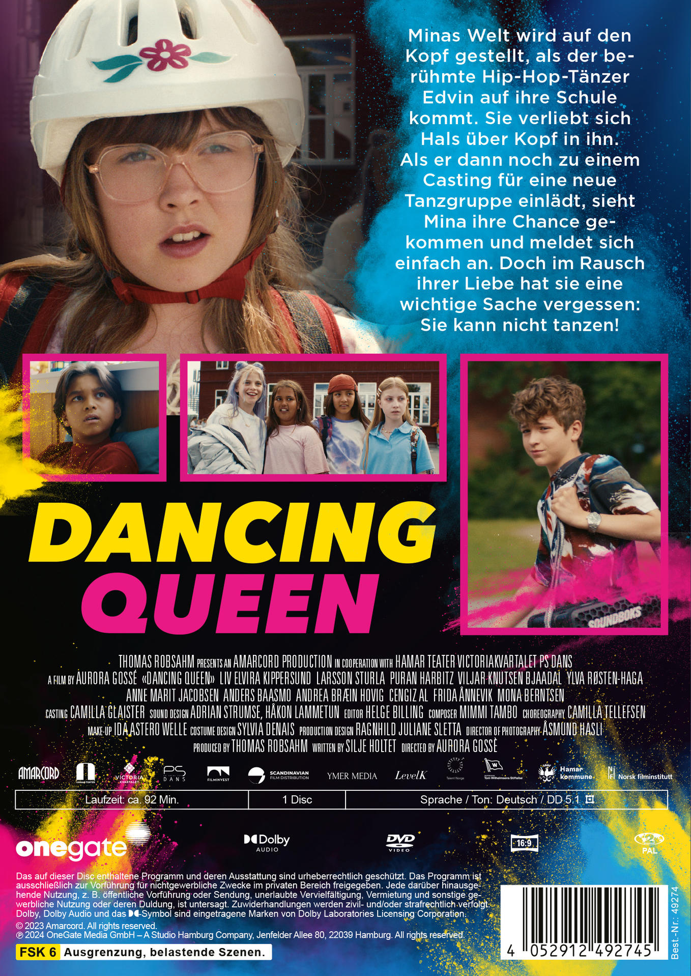Filmposter mit einem Mädchen mit Helm und Text.