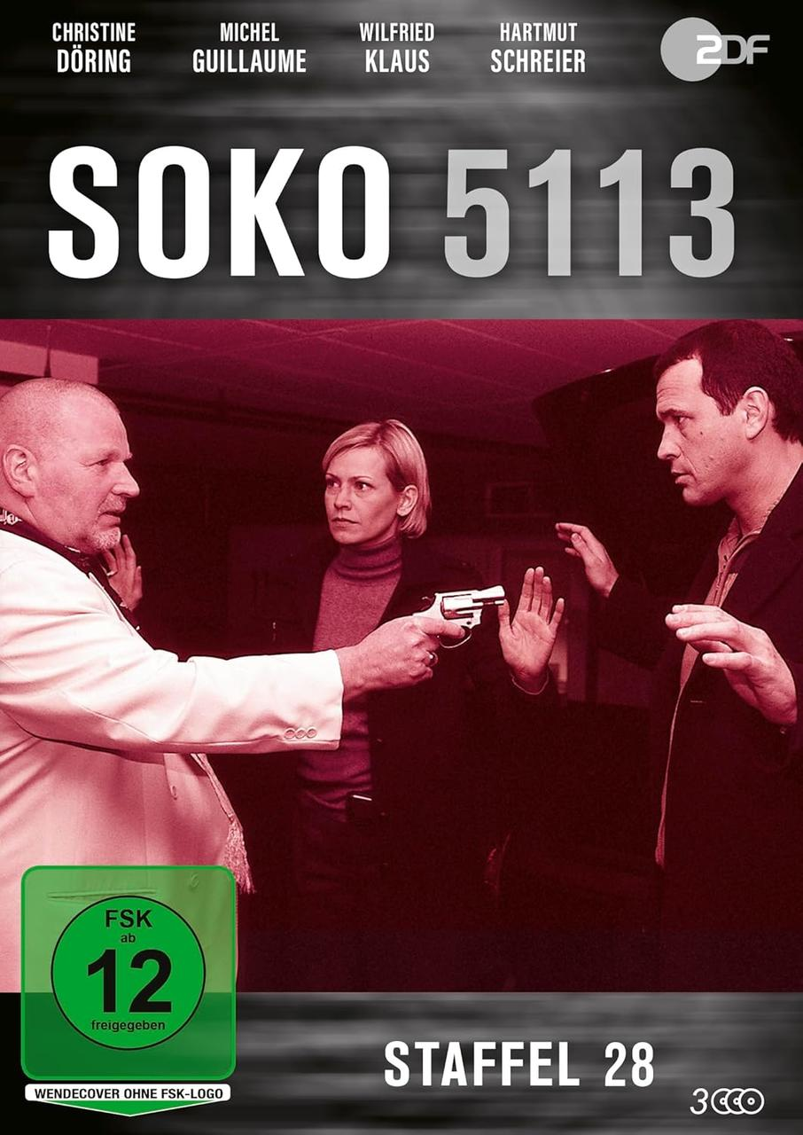 DVD-Cover der TV-Serie 'SOKO 5113'. Mit Schauspielern und einer Polizeiszene.