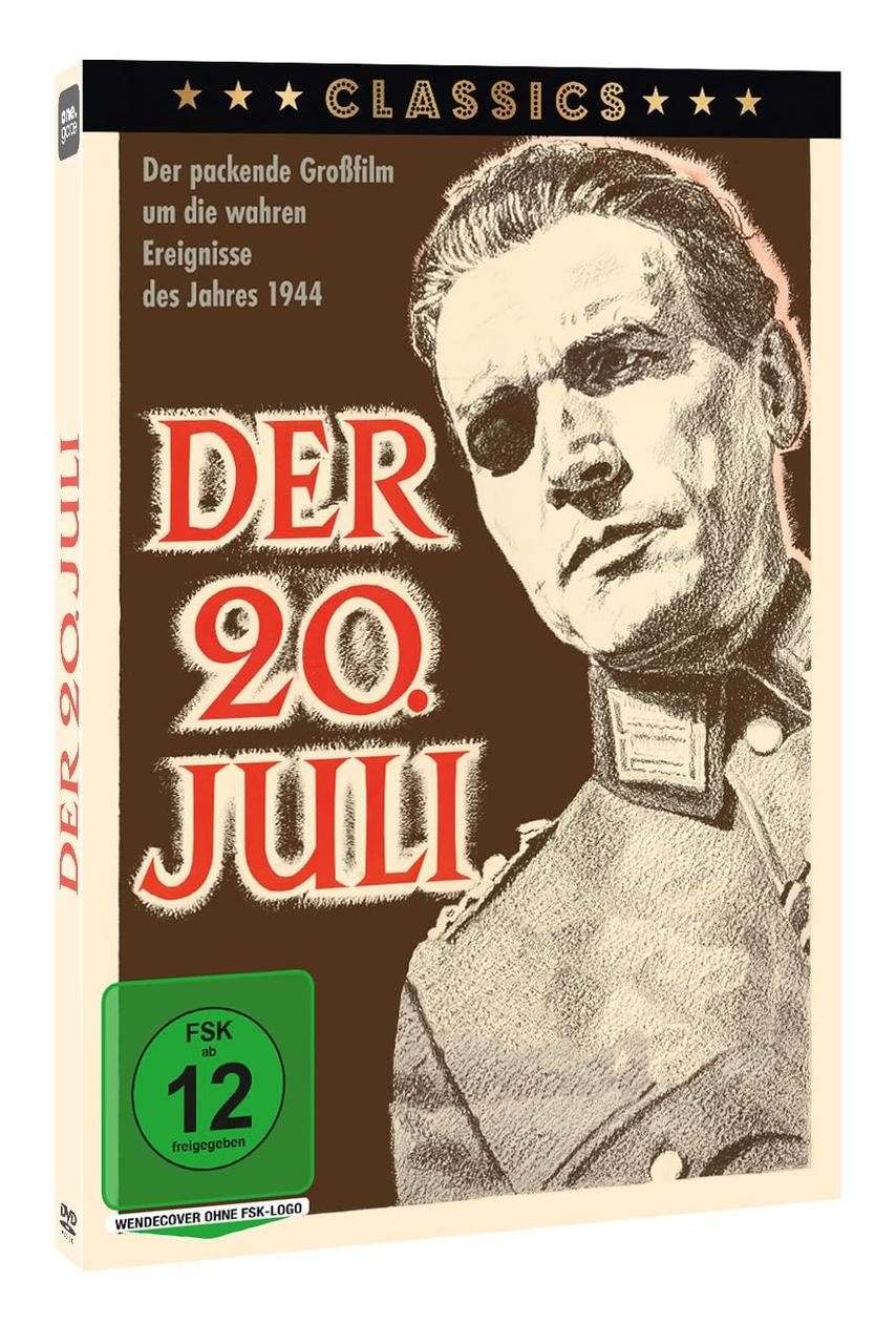 Eine DVD-Hülle mit einem Mann in Uniform, dem Titel 'DER 20. JULI' und dem Filmtitel.