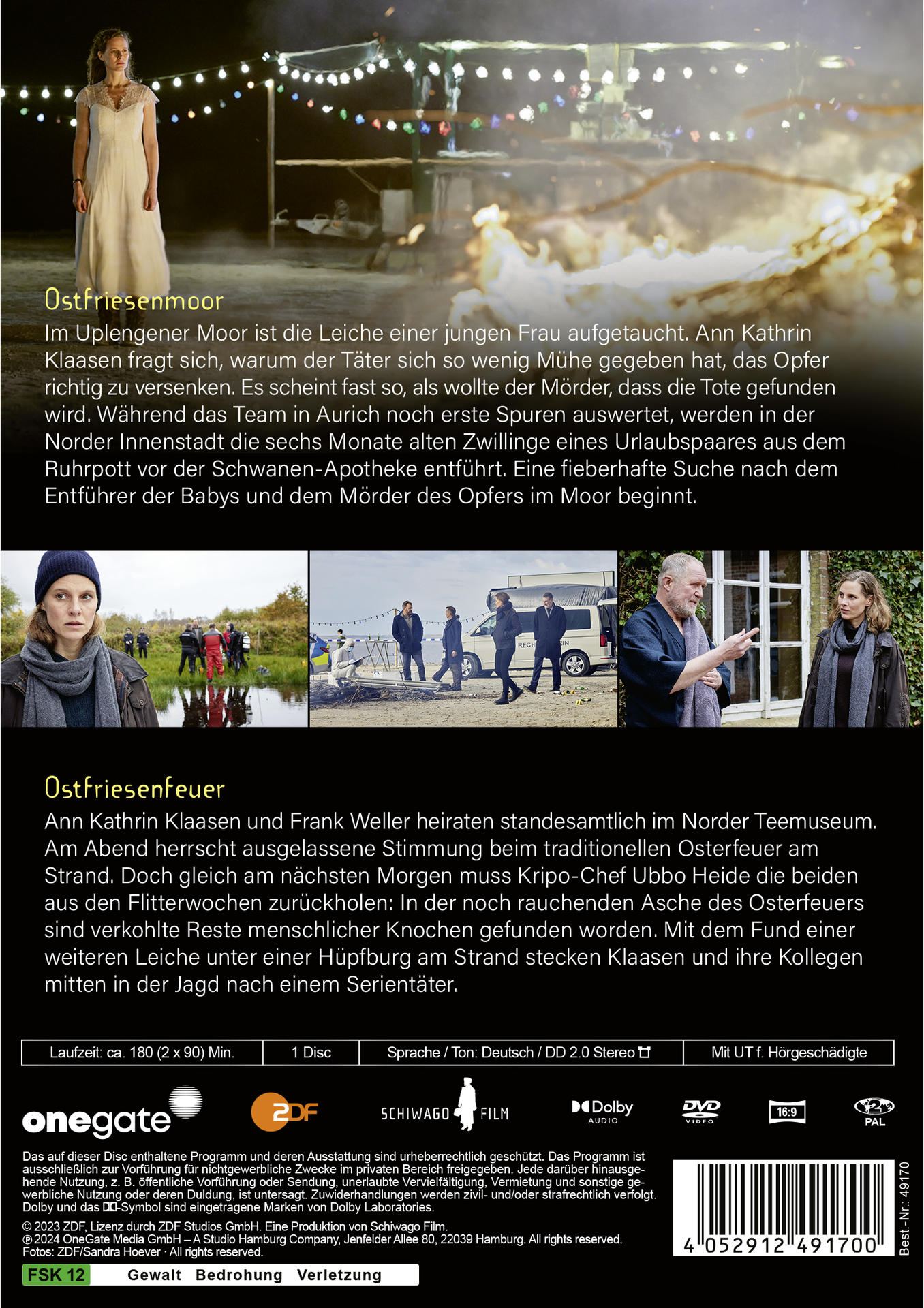 DVD-Cover: Szenen aus einem Film mit Menschen auf einem Feld. Der Titel lautet 'Ostfriesenmoor'.
