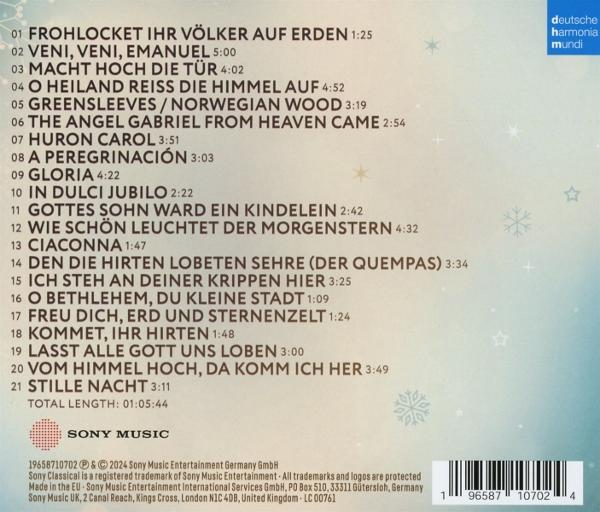 CD-Cover mit Titelliste und Sony Music-Logo. Der Hintergrund ist hellblau mit Sternverzierungen.
