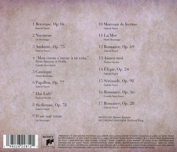 Albumcover mit Titelliste. Die Liste enthält Titel, Komponisten und Interpreten für klassische Musik.
