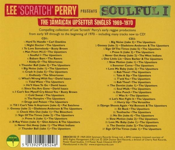 Die Rückseite eines CD-Covers mit Titellisten. Der Titel lautet Soulful.