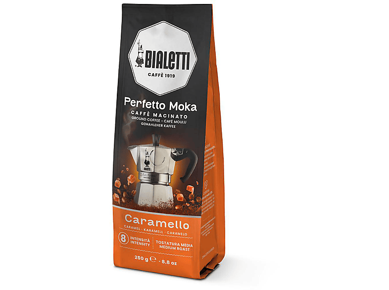 Bialetti Perfetto Moka Caramello Kaffee gemahlen, 250 g