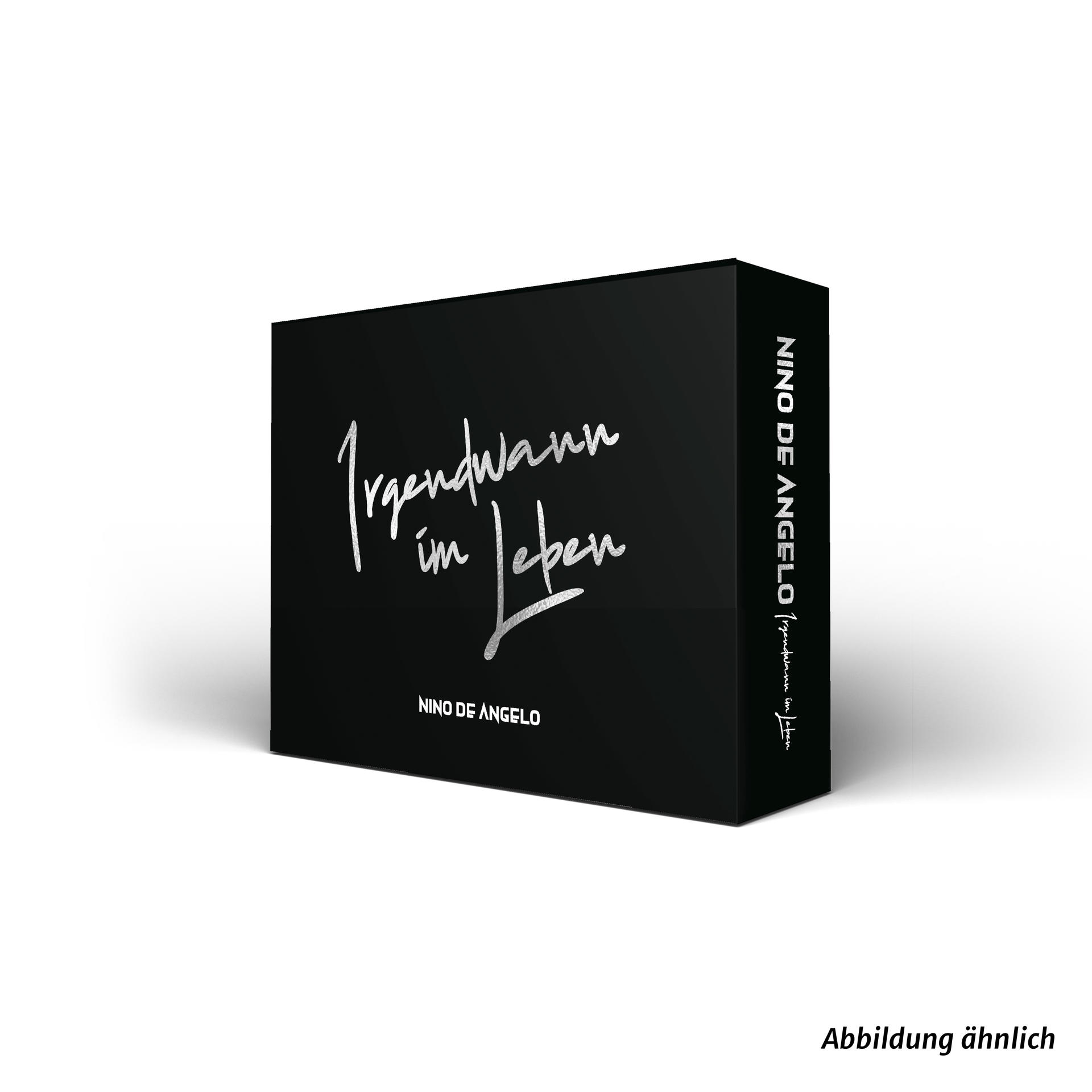 Schwarze Box mit weißem Text 'Irgendwann im Leben' und 'Nino de Angelo'.