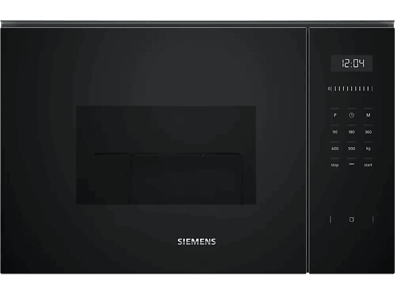 Siemens BE555LMB1 Mikrowelle (900 Watt, Einbaugerät, 25 l, Schwarz, Edelstahl)