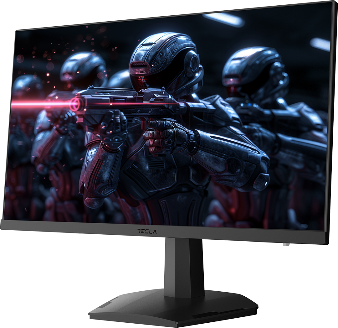 Egy monitor sci-fi katonákat jelenít meg piros lézerrel.