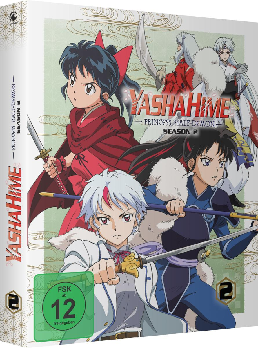 Anime-DVD-Box-Set. Zeigt drei Charaktere mit Schwertern und den Titel 'Yashahime'.
