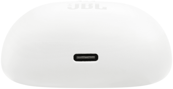 Fehér töltőtok USB-C porttal, oldalnézet.