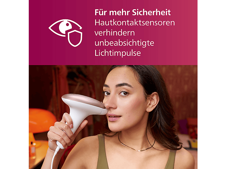Thumbnail - PHILIPS Lumea IPL Series 7000 Haarentferner BRI921/00, 2 Aufsätze, 250 000 Lichtimpulse Haarentfernung Weiß/Rosa