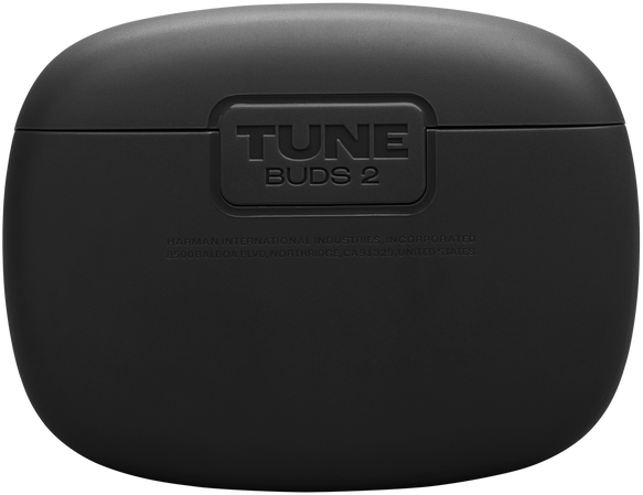Fekete fülhallgató tok, tetején a "TUNE BUDS 2" felirattal.