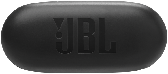 Fekete JBL fejhallgató töltőtok, felülnézet, JBL logó középen.
